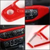 Red Air Condition Panel Trim Cover For Jeep Wrangler JL 2018 Factory Outlet High Quatlity Auto Interior Accessories4399281