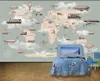 Niestandardowy rozmiar tapety 3D Tapeta salon pokój dziecięcy Muron Kreskówka Mapa Światowa Picture Sofa TV