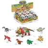 Nowy 6 w 1 Dinozaur Zwierzęta Zoo Block Dzieci Skręcanie Jajko Kompatybilne Zgromadzenie Zabawki Oświecenie Mądrości Dzieci Zabawki