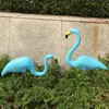 Simulation de flamant rose artificiel en plastique, 2 pièces, décoration d'extérieur, pour jardin, Festival, fête, mariage, Villa, ornements de jardinage