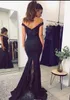 2019 African Navy Blue Prom Dresses Evening Wear Plus Size Lång paljett Sexig rygglös Billiga formella klänningar Party Dresses