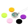 Essential Oil Diffuser Necklace Aromatherapy Diffuser Locket Pendant Set with 5 Color felt pads and 1 necklace chain free shipping(25styles)