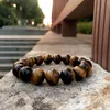 Bead Bracelet Tiger Eye 12 milímetros Masculino Maduro Charm Ornamento De Pulso