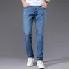 Kot Erkekler Düz Pantolon Erkek Yüksek Kalite Yumuşak Slim Fit İş Denim Tasarımcı Casual Biker Pantolon Pantalon Hombre Homme