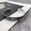 S925 Sterling Silver Retro Mönster Double Tiger Head Open Armband Punk Style Fashion Men and Women Couples smycken gåvor271q