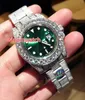 Kvalitet Full Big Diamond Watch Is Out Watch Automatic 40mm män Vattentät silver Rostfritt stål 3 FACT FACE Big Diamond B219o