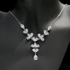 Nouvelle mariée simple zircon collier boucles d'oreilles ensemble de bijoux / accessoires de robe de banquet dames / explosions bijoux de mariage de mariée exquis