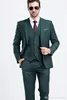 Green Custom Made Slim Fit Mens Business Suit Jacket + Pants + Vest Handsome Men's Suits Spring Hot Sell Brudgum Wedding Suits