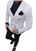 Fashion Light Blue Groom Tuxedos Excellent Double-Breasted Groomsmen Wedding Jacket Blazer Men Formal Prom/Dinner Suit(Jacket+Pants+Tie)1206