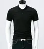 Fashion-Classical Men Polos Summer Solid Bianco Black Giù la moda del colletto All Match Polo Short Short Shorted