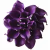 Gerçek Dokunmatik PU Calla Lily Çiçekler Yapay Natual Görünüm Düğün Gelin Buketi için Callas