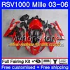 Body for Aprilia RSV 1000R 1000 RV60 Mille RSV1000 ص RR 03 05 05 06 316HM0 316HM.0 RSV1000RR RSV1000R 2003 2004 2005 2006 Fairings Hot Red Silvery