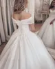 Vestido Noiva 2020 Sparkly Kristal Boncuk Gelinlik Kapalı Omuz Gelin Balo Lüks Brautkleid Robe De Mariage