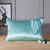 Pure Color Silk Pillowcases Poszewka na poduszkę morwy bez zamka na zamek na włosy i skórę hipoalergiczna pościel dostarcza 48x74cm