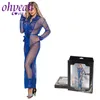 Ohyeahlover transparent underkläder långärmad sexig kläder spets sleepwear eyelash sex klänning lång nattklänning plus storlek 5xl rm80507 j190614