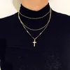 Bohemian Pärlhalsband för kvinnor Vintage Choker Cross Multi-Layer Halsband Colares Party Smycken