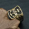 Hoogwaardige roestvrijstalen officieren Verenigde Staten Verenigde Staten US Navy Ring Retro Silver Gold USN Militaire ringen Juwelier Anchor Men sieraden Gift