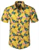 Chemises pour hommes Chemises décontractées de plage d'été 3D numérique imprimé hauts chemise à manches courtes formelle coupe ajustée t-shirts floraux Blusas vêtements pour hommes B5776