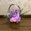 Sacos de papel Kraft de cor sólida para cesta de buquê de flores à prova d'água de flores para o presente do dia dos namorados com alça