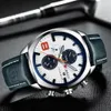 Mannen Horloges Topmerk CURREN Luxe Lederen Band Sport Quartz Chronograaf Militaire Horloge Mannen Klok Waterdicht Relogio Masculino332e