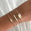 Set di braccialetti di conchiglie di mare della Boemia per le donne Ananas Perla stella marina Charm String Catene di corda Femminile Boho Hawaiian Beach Jewelry Gift