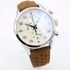 Klassieke stijl NIEUWE AANKOMST Calibre SpaceX Chrono Flyback Stopwatch Witte wijzerplaat Bruine lederen riem Herenhorloges Sport Gent Watch VK C210S