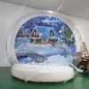 Gonfiabile Bouncer Snow Globe Photo Booth per Natale Halloween Event 3m Clear Snow Globe Ball con pompa