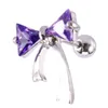 Bow tie öra ringar kirurgiska stål kristall rhinestone öron studs örhängen smycken för kvinnor