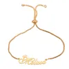 Gepersonaliseerde aangepaste Engelse naam kettingen armband voor dames heren roestvrijstalen letter hanger charme goud zilveren kettingen mode 1854