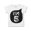 INS Camicetta per bambini estivi T-shirt Abbigliamento in cotone Baby Kids Figure Lettere Stampa T-shirt Top Tees Ragazzi Ragazze Magliette bianche nere DHL D3303