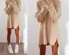 Sexy Womens Dames Winter Lange Mouw Rits Jumper Tops Mode Meisjes Gebreide Oversized Baggy Trui Casual Losse Tuniek Jumpers 289O