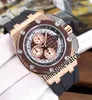 Nowy Royal 26568pm Dwucie PVD Rose Gold Black Wewnętrzna szara tekstura VK Quartz Chronograph męs