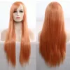 Peluca de dibujos animados Cosplay recta larga 80 cm pelucas sintéticas rojas y blancas para mujer extensiones de cabello de moda sin pegamento