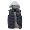 Gilet casual da uomo 2019 Gilet senza maniche in cotone Homme Gilet staccabile con cappuccio