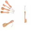 Poils de sanglier brosses pour le visage blaireau manche en bois brosse de nettoyage du visage soins de la peau outils de nettoyage Dorp expédition