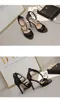 con box sexy tacchi alti neri designer di strass cristallino sandali donne scarpe estive dimensioni da 35 a 42