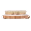 Round Natural Boar Bristles Massage Brush Cellulite Circulation SPA Massage Bamboo Handle Shower Body Brush Back Massage LX6900