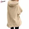 Зимнее пальто для женщин для женщин Faux Fur Flece куртка Sherpa выстроились на молнии толстовки кардиган женские плюс размер моды накидки пальто