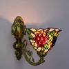 Tiffany Style Single Head Glass Wall Lamps Bar Club Aisle Balcony Wall-Lighting American Coloured Grape Decoration TF064