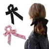 لطيف فتاة الشعر حبل المخملية scrunchies bowknot مرونة العصابات الشعر للنساء القوس العلاقات ذيل حصان حامل الملحقات RRA2787