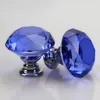 30mm Diamond Crystal Glass Dörrknoppar Lådor Skåp Möbelhandtag Knapp Skruvmöbler Tillbehör LX7090