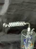 Transparent Spiral Pot Glas Bongs Tillbehör, Glas Rökpipor Färgrik Mini Multi-Colors Handrör Bästa Sked Glas