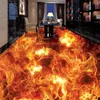 Papier peint Po personnalisé 3D stéréoscopique flamme brûlant salon chambre plancher Mural étanche auto-adhésif Papel De Parede 3D7615843