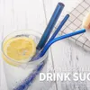 Drinking Straw Stainless Steel Straight Bent Reusable Straws Multi-Size Juice Colorful Party Bar Accessorie DH0223