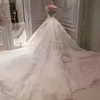 Cekinowa z koralikami Suknie ślubne w piłce na ramię w stylu Koronapowa Koronkowa Księżniczka Plus Saudyjska Arabia Dubai suknie ślubne