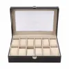 Grid PU Leather Watch Box Display Box Jewelry Storage Organizer Case Locked Boxes Retro Saat Kutusu Caixa Para Relogio2874593