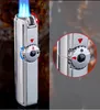 Nova Chegada Jobon Triple Torch Lighter 3 Jet Gas Cigar Lighter Turbo Windproof Powerful Metal Spray Gun Kitchen Pipe Flint Lighter Outdoor