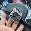 2020 Gorące duże luksusowe zegarki męskie z kola zamachowego Automatyczne mechaniczne zegarki designerskie zegarki franck marka skórzany pasek zwykły styl sportowy