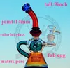 Hopah Color Glass Puprle Pink Green Red Bong Recycler Dab Oil Rig Bager Glass Vattenrör