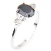 Luckyshine Cut Овального натурального черный оникс кольцо 925 серебра 10 шт Лота Vintage Классические Модные кольца для женщин Бесплатной доставки